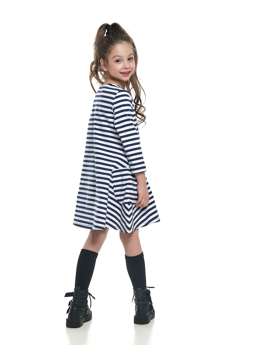 Mini Maxi Платье для девочки с длинным рукавом, в полоску
