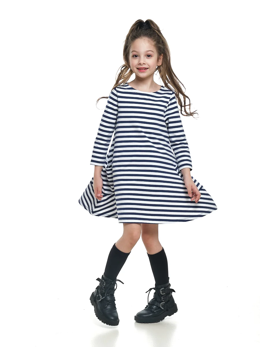 Mini Maxi Платье для девочки с длинным рукавом, в полоску