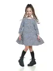 Mini Maxi Платье  для девочки  с длинным рукавом, в полоску