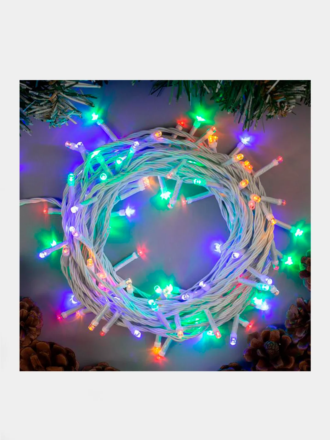 Гирлянда "Нить" 10 м , IP20, 100 LED, свечение мульти, 8 режимов