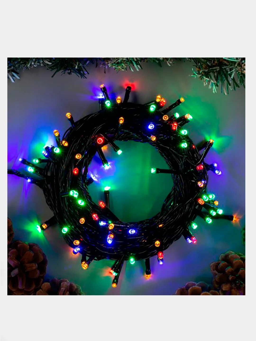 Гирлянда "Нить" 10 м , IP20, 100 LED, свечение мульти, 8 режимов