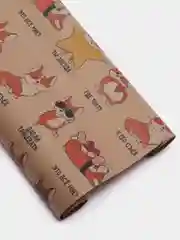 Бумага упаковочная крафтовая "Корги"