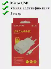 Сетевое зарядное устройство BOROFONE BA48A с Micro USB кабелем