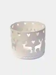 Белый подсвечник новогодний полый