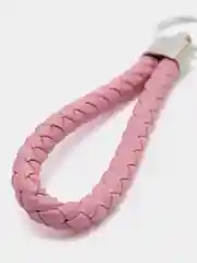Конфетный кожаный плетеный брелок с кольцом