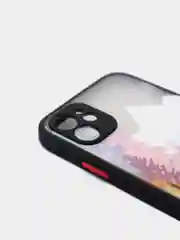 Розовый чехол для iPhone "Горы", плотный силикон айфон 6/6s 7/8 Plus XR 11 XS 12