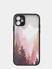 Розовый чехол для iPhone "Горы", плотный силикон айфон 6/6s 7/8 Plus XR 11 XS 12