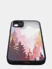 Розовый чехол для iPhone "Горы", плотный силикон айфон 6/6s 7/8 Plus XR 11 XS 12