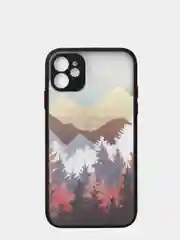 Золотистый хаки чехол для iPhone "Горы", плотный силикон айфон 6/6s 7/8 Plus XR 11 XS 12