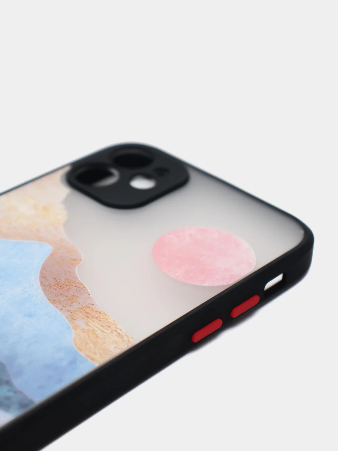 Голубой чехол для iPhone "Горы", плотный силикон айфон 6/6s 7/8 Plus XR 11 XS 12
