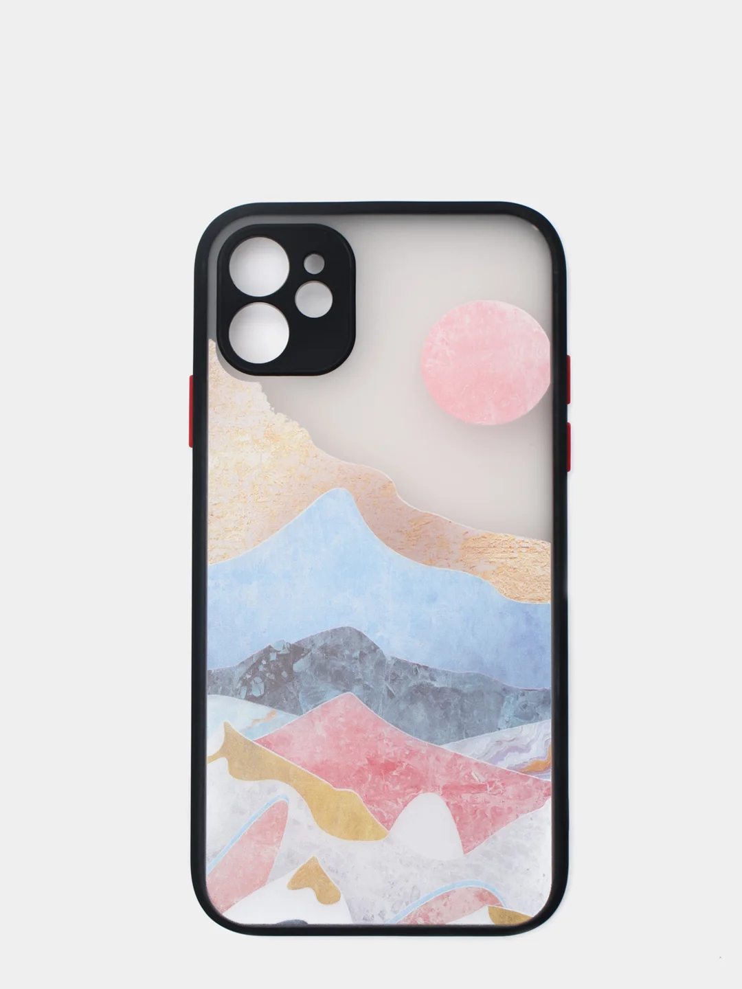 Голубой чехол для iPhone "Горы", плотный силикон айфон 6/6s 7/8 Plus XR 11 XS 12
