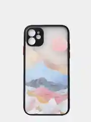 Голубой чехол для iPhone "Горы", плотный силикон айфон 6/6s 7/8 Plus XR 11 XS 12