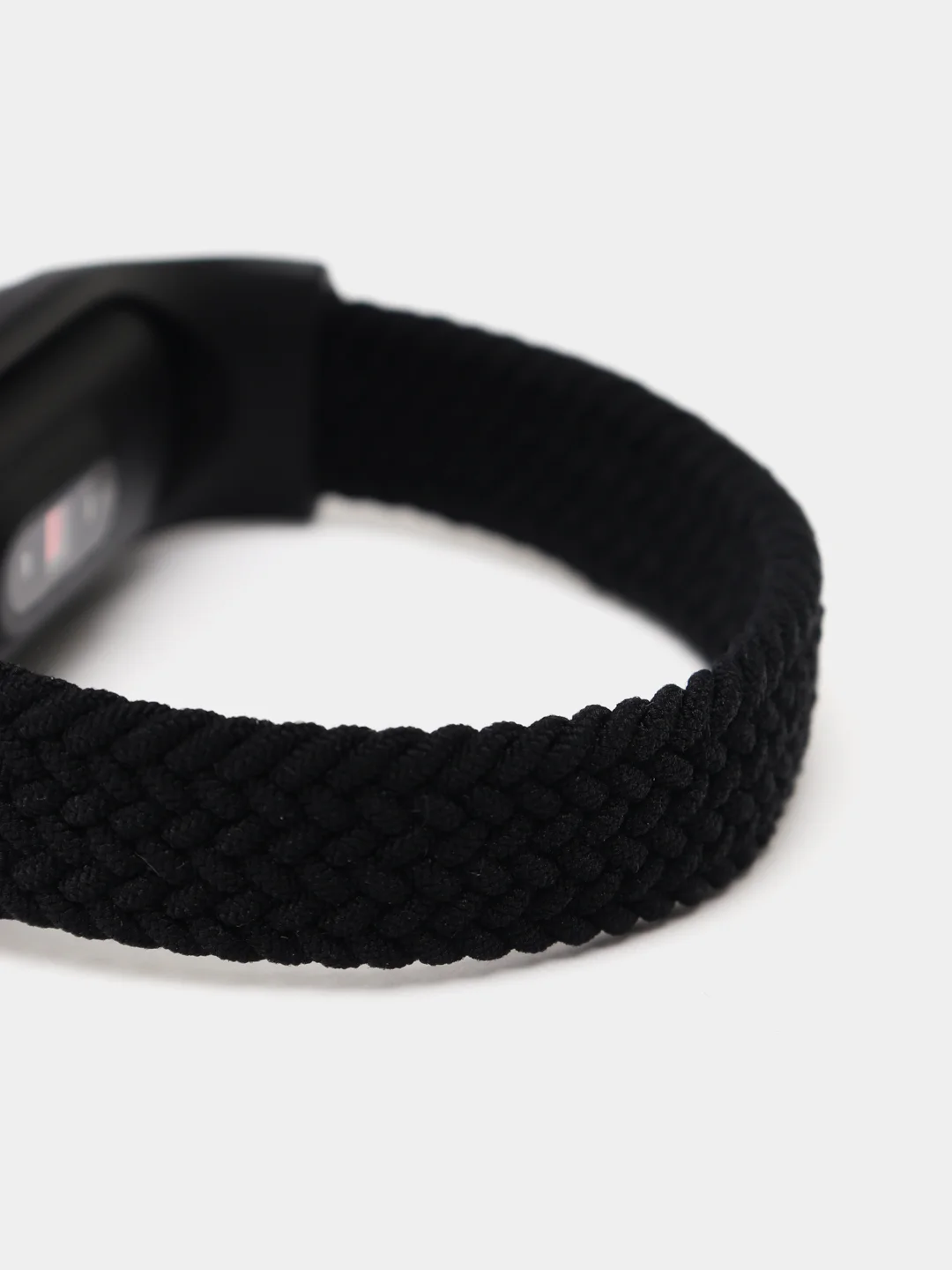 Черный плетеный нейлоновый ремешок / монобраслет для Xiaomi Mi Band 3, 4, 5 и 6