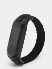 Черный плетеный нейлоновый ремешок / монобраслет для Xiaomi Mi Band 3, 4, 5 и 6