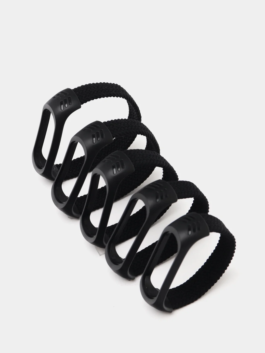 Черный плетеный нейлоновый ремешок / монобраслет для Xiaomi Mi Band 3, 4, 5 и 6