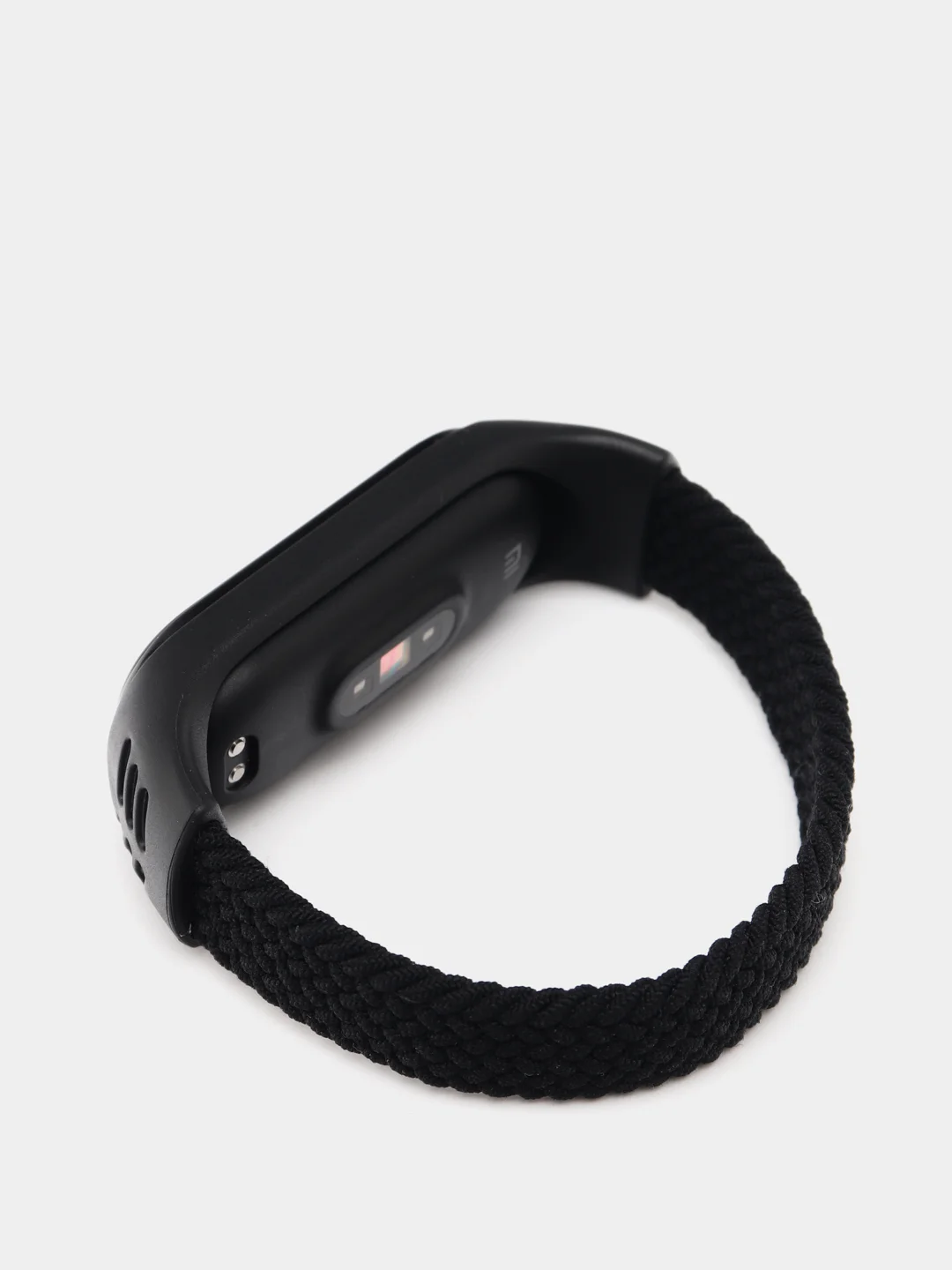 Черный плетеный нейлоновый ремешок / монобраслет для Xiaomi Mi Band 3, 4, 5 и 6