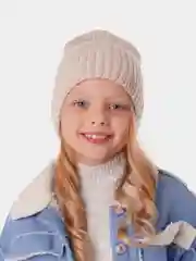 Бежевый вязаная шапка для девочки HiBy