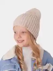 Бежевый вязаная шапка для девочки HiBy