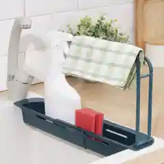 Белый держатель на раковину для кухонных мелочей