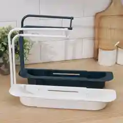 Белый держатель на раковину для кухонных мелочей