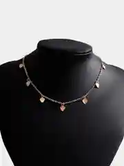 Белый чокер колье на шею с сердечками
