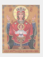 Вышивка бисером "Образ Пр. Богородицы "Неупиваемая чаша"", 10*13 см. Арт. ББ082