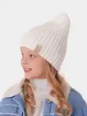 Белый вязаная шапка для девочки HiBy