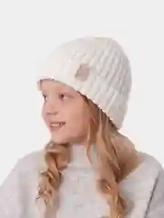 Белый вязаная шапка для девочки HiBy