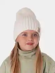 Белый вязаная шапка для девочки HiBy