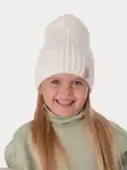 Белый вязаная шапка для девочки HiBy