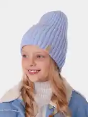 Голубой вязаная шапка для девочки HiBy
