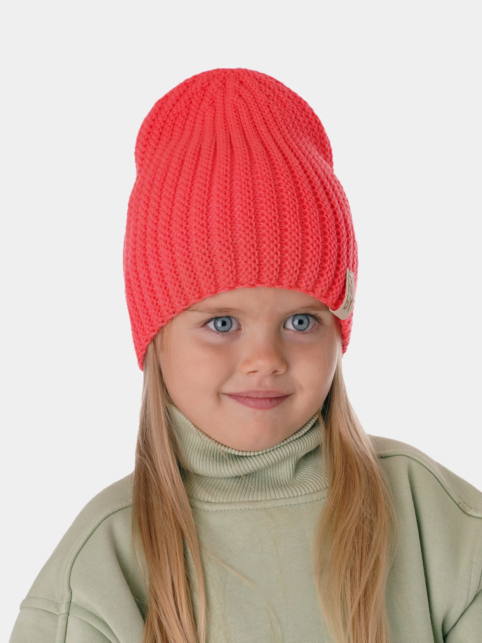 Коралловый вязаная шапка для девочки HiBy