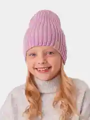Сиреневый вязаная шапка для девочки HiBy
