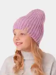 Сиреневый вязаная шапка для девочки HiBy