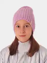 Сиреневый вязаная шапка для девочки HiBy