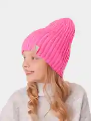 Фуксия вязаная шапка для девочки HiBy