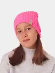 Фуксия вязаная шапка для девочки HiBy
