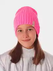 Фуксия вязаная шапка для девочки HiBy