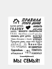 Картина на холсте "Правила этого дома"/ холст / постер / картина  / правила дома / 30х40см