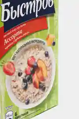 Каша овсяная БЫСТРОВ, с клубникой, персиком, черникой, 240 г, 6 пакетиков