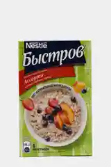 Каша овсяная БЫСТРОВ, с клубникой, персиком, черникой, 240 г, 6 пакетиков
