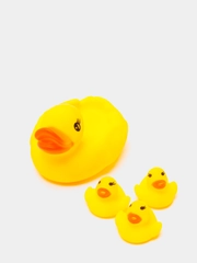 Уточка пищалка с утятами, набор развивающих игрушек в ванную, 4 шт