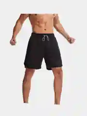 Черный шорты спортивные мужские компрессионные с карманом