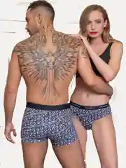 Трусы женские INDEFINI Super cool, из хлопка, сине-серого цвета