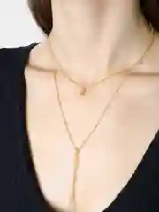 Золотой ожерелье-цепочка, колье-галстук Tongue