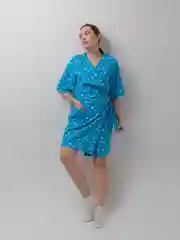 Бирюзовый халат женский