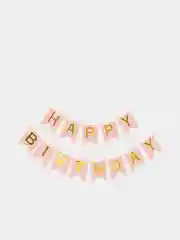 Розовый гирлянда Флажки на день рождения Happy Birthday