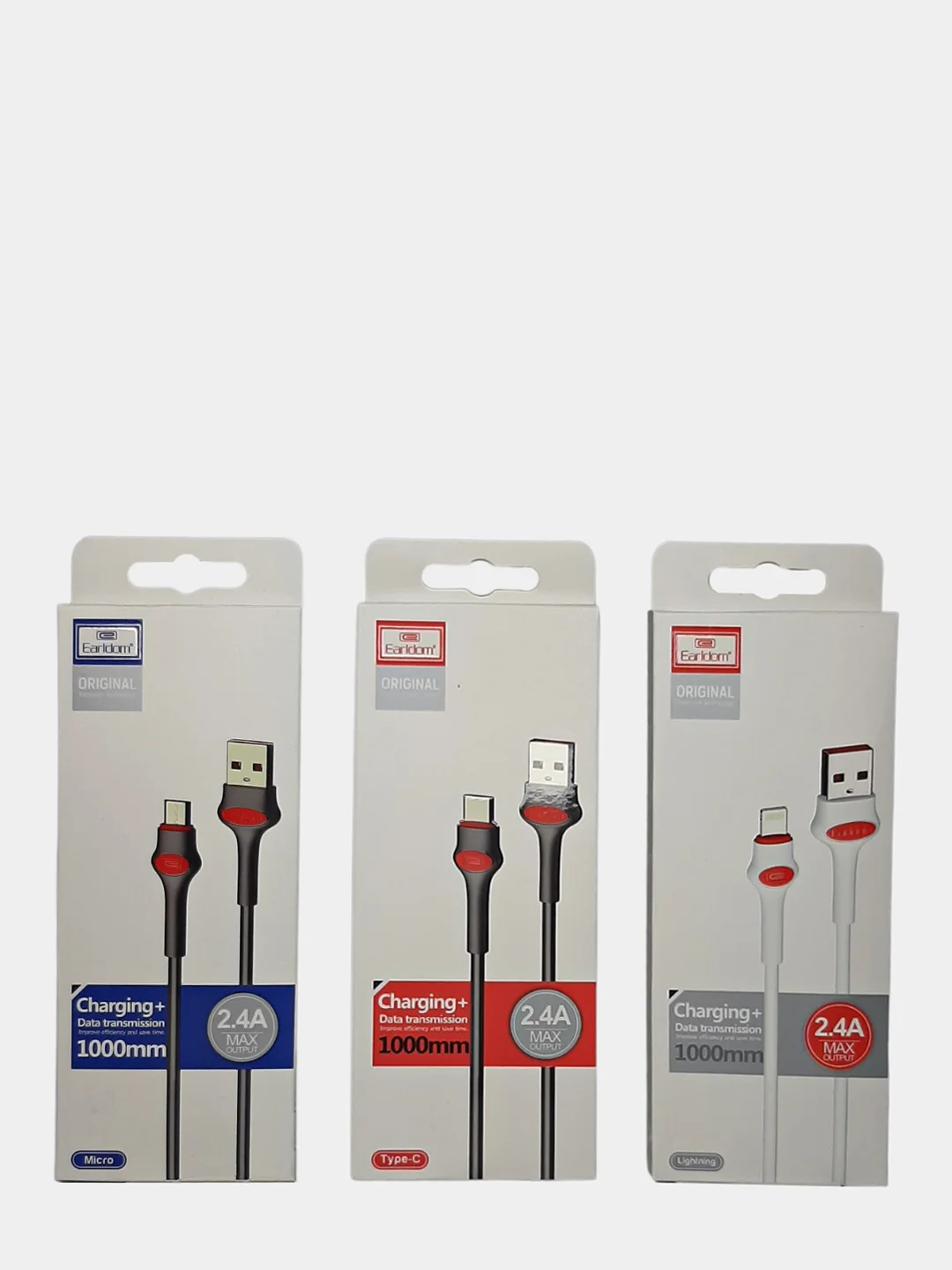 Кабель USB EARLDOM EC-082 для зарядки и передачи данных Micro / Type-C / Lightning