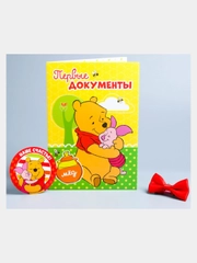 Обложка для документов "Медвежонок Винни и его друзья", наклейки в комплекте