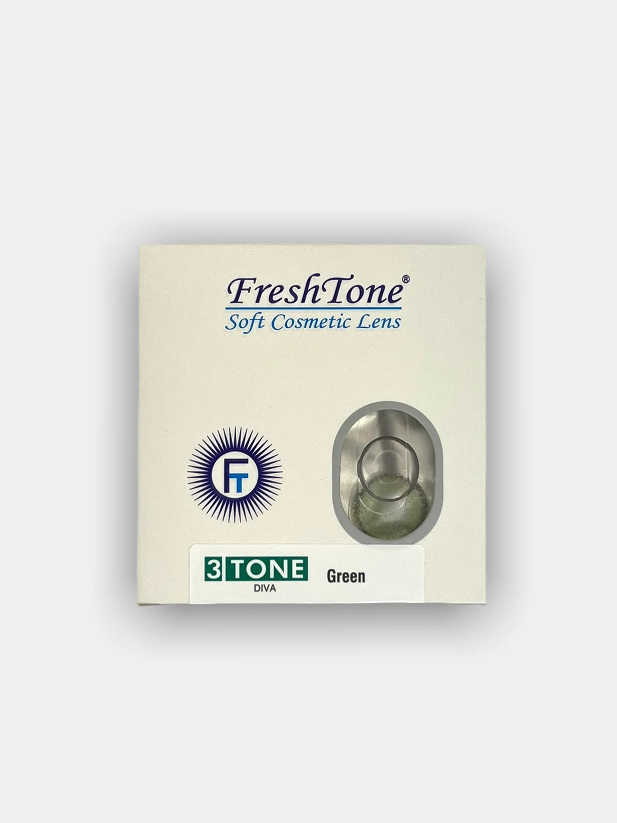 Зеленый цветные контактные линзы FreshTone, 2 шт., 0.00, на месяц ношения